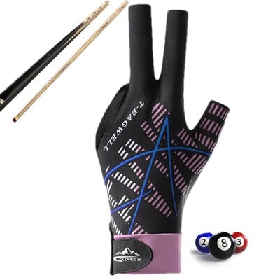 Bilijarske rukavice za bilijar Brzosušeći prozračni štap Sportske rukavice Neklizajuće rukavice Elastične rukavice za bazen s 3 prsta za muškarce ili žene