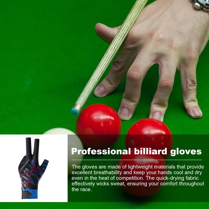Bilijarske rukavice za bilijar Brzosušeći prozračni štap Sportske rukavice Neklizajuće rukavice Elastične rukavice za bazen s 3 prsta za muškarce ili žene