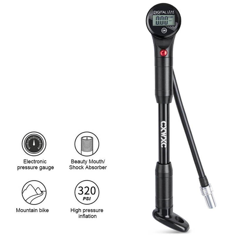 Pumpa za bicikl Schrader ventil 320PSI visokotlačni ovjes 28CM pumpa od legure s digitalnim mjeračem za brdske cestovne bicikle Pumpa za biciklizam