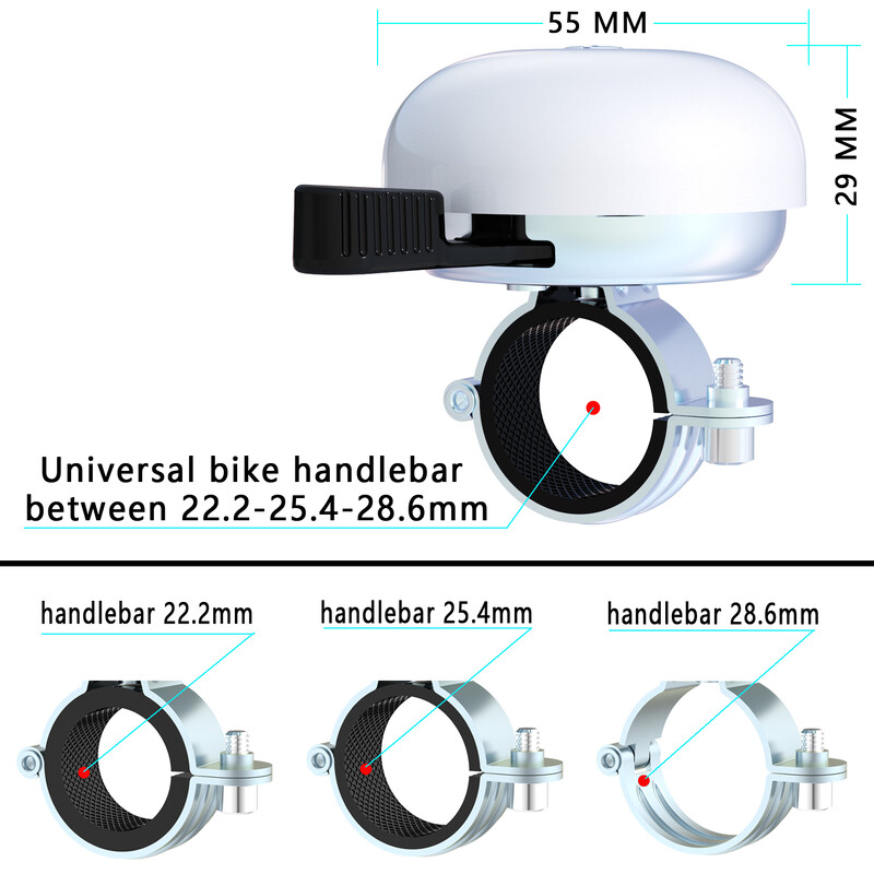 Greallthy klasický zvonček na bicykel, čistý a hlasný zvuk, zvonček na horský bicykel, bezpečnostná siréna, klaksón na príslušenstvo bicykla, použitie ľavou rukou