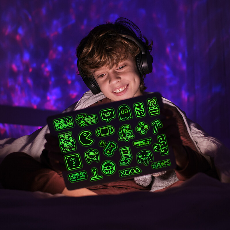 Neonske naljepnice s grafitima koji svijetle u mraku 65 KOM Svjetleće naljepnice s lubanjom radnika Samoljepljive fluorescentne ukrasne naljepnice