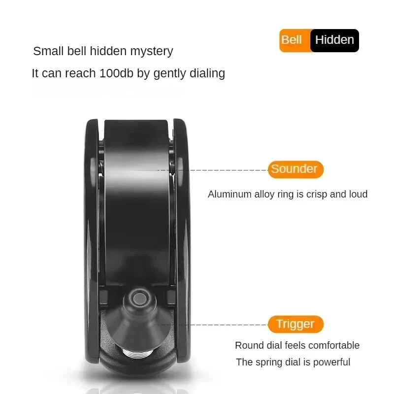 Láthatatlan kerékpárcsengő alumíniumötvözet mini kagylócsengő Crisp Sound kerékpár kormánycsengő biztonsági kerékpártartozékok