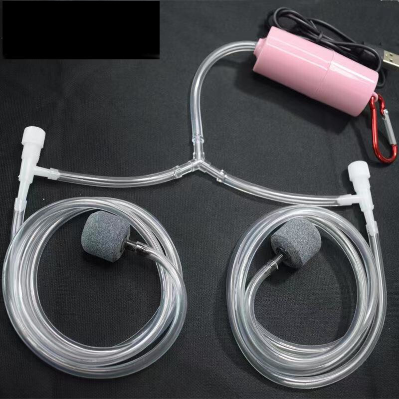 Pompă de oxigen USB portabilă de acvariu Creșterea peștilor Alimentare rezervor de pește Pompă de oxigen mică Pescuit ultra liniștit