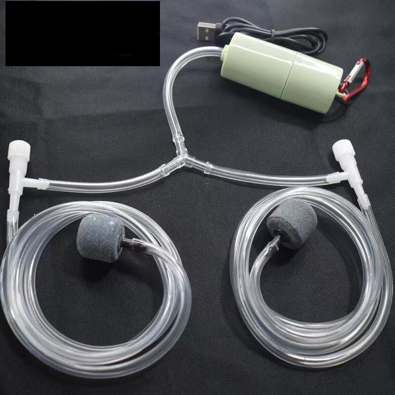 Pompă de oxigen USB portabilă de acvariu Creșterea peștilor Alimentare rezervor de pește Pompă de oxigen mică Pescuit ultra liniștit