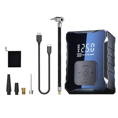 Mini automobilska zračna pumpa Prijenosni digitalni zaslon Bežični zračni kompresor 150PSI Brzo napuhavanje za igračke za bazen Motociklističke gume