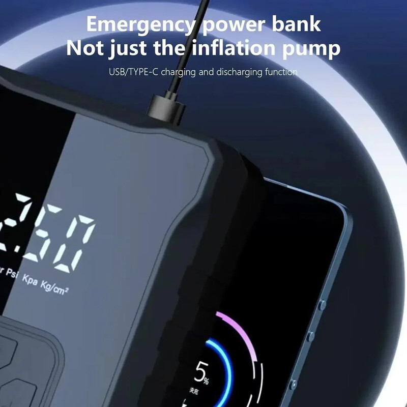 Mini automobilska zračna pumpa Prijenosni digitalni zaslon Bežični zračni kompresor 150PSI Brzo napuhavanje za igračke za bazen Motociklističke gume