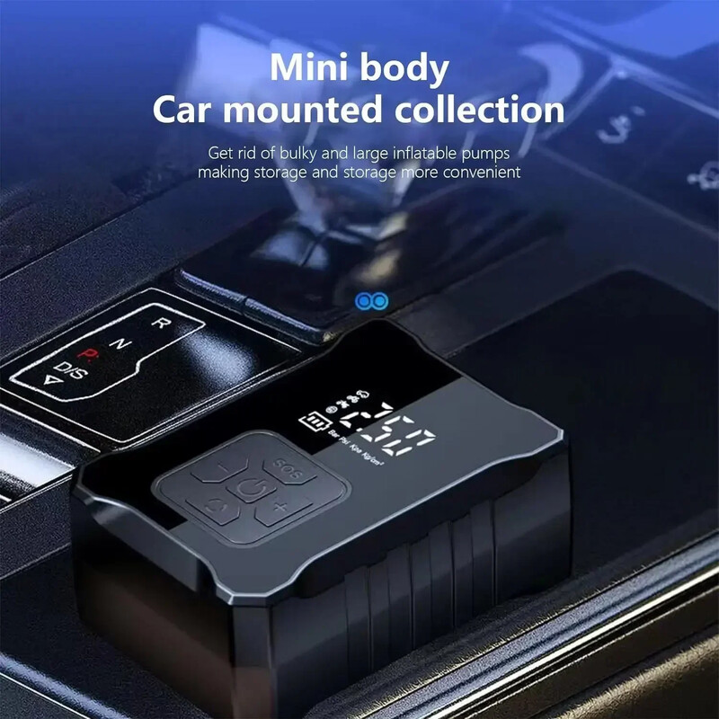 Mini automobilska zračna pumpa Prijenosni digitalni zaslon Bežični zračni kompresor 150PSI Brzo napuhavanje za igračke za bazen Motociklističke gume