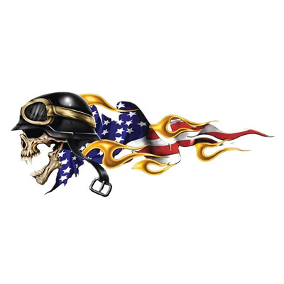 OFK 3D Hellion Tear Skull Vatrena ruža Ogrebotine Pokidane metalne naljepnice za automobil Ogrebotine na poklopcu PVC naljepnice za prtljažnik.