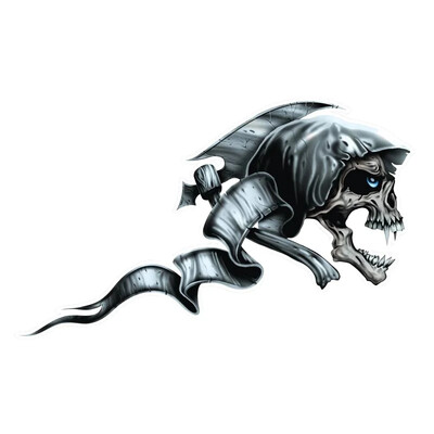 OFK 3D Hellion Tear Skull Vatrena ruža Ogrebotine Pokidane metalne naljepnice za automobil Ogrebotine na poklopcu PVC naljepnice za prtljažnik.