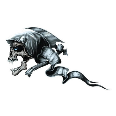 OFK 3D Hellion Tear Skull Vatrena ruža Ogrebotine Pokidane metalne naljepnice za automobil Ogrebotine na poklopcu PVC naljepnice za prtljažnik.