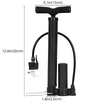 Pompă portabilă pentru biciclete Pompă de aer multifuncțională manuală pentru biciclete pentru baschet Supapă de umflare a anvelopei Pompă de podea Accesorii pentru ciclism