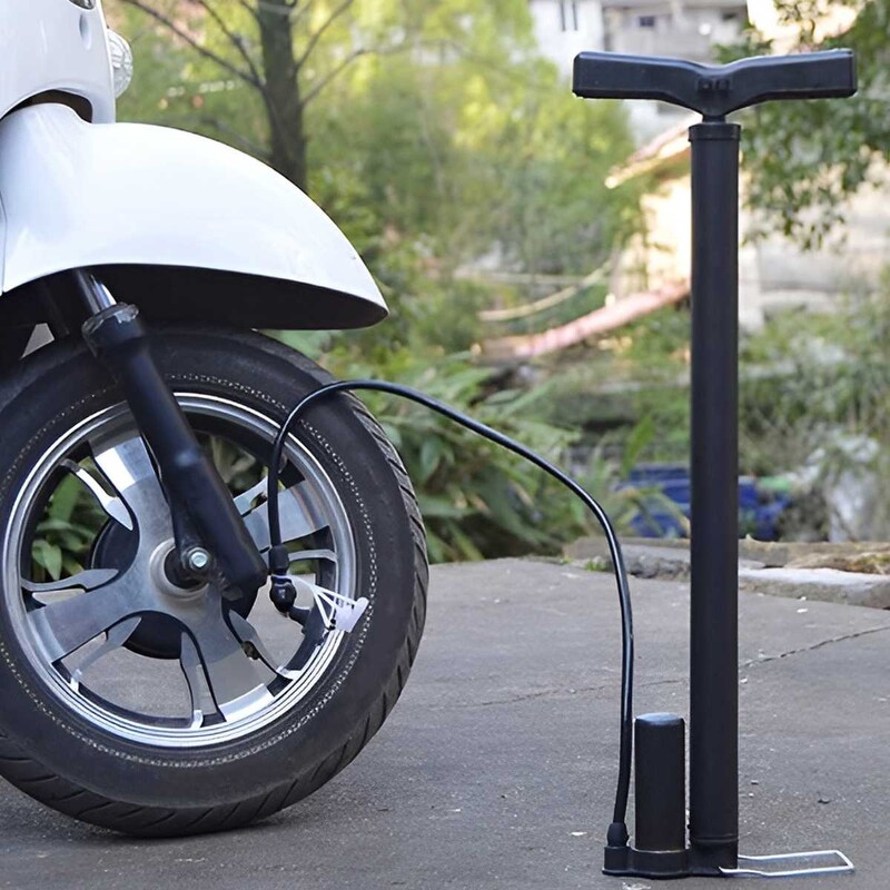 Pompă portabilă pentru biciclete Pompă de aer multifuncțională manuală pentru biciclete pentru baschet Supapă de umflare a anvelopei Pompă de podea Accesorii pentru ciclism