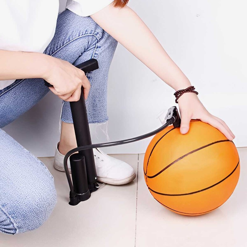 Pompă portabilă pentru biciclete Pompă de aer multifuncțională manuală pentru biciclete pentru baschet Supapă de umflare a anvelopei Pompă de podea Accesorii pentru ciclism