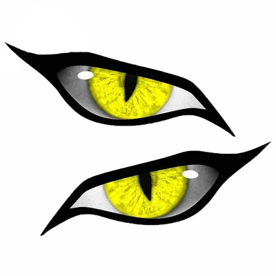 Αυτοκόλλητα αυτοκινήτου για Evil Yellow Eyes RV Motorcycle Occlusion Scratch Αδιάβροχο παρμπρίζ VAN Anime Decal VINYL STICKER Προϊόντα