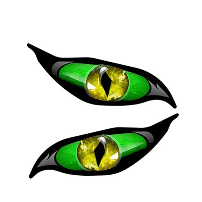 Autómatrica 2 X Personality Red Blue Evil Eye Zombie fényvédő vízálló matrica PVC visszapillantó tükörhöz, 13cm*5cm