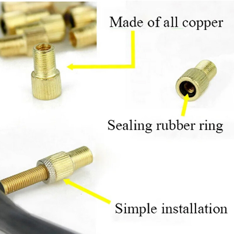 5PC F/V na A/V ventil adapter Bike Value Converter Presta u Schrader Golden Bike Tire Francuski ventil adapter Dodaci za bicikle