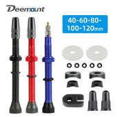 Deemount 2PCS Bicycle Tubeless Tire Presta Valve Brass Core Προαιρετικό στέλεχος από κράμα ορείχαλκου 40/60/80/100/120mm W/ Καπάκι & εργαλείο κράματος
