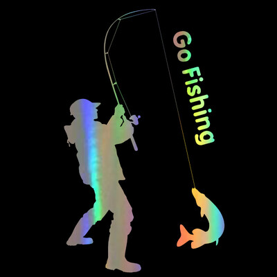 Vinilna naljepnica za automobil Zanimljivo Go Pike Hunter Životinja i skll Smiješna naljepnica Decal Reflektirajući laserski motocikl Stil automobila