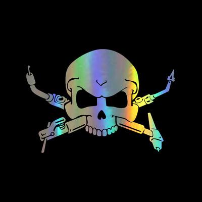 Vinilna naljepnica za automobil Zanimljivo Go Pike Hunter Životinja i skll Smiješna naljepnica Decal Reflektirajući laserski motocikl Stil automobila