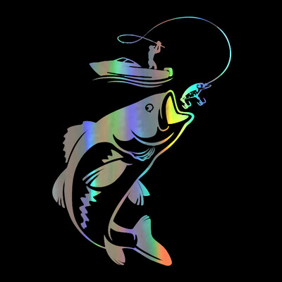 Vinilna naljepnica za automobil Zanimljivo Go Pike Hunter Životinja i skll Smiješna naljepnica Decal Reflektirajući laserski motocikl Stil automobila