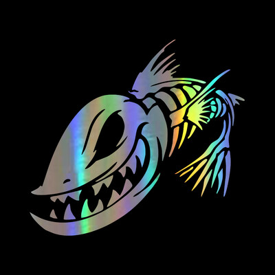 Vinilna naljepnica za automobil Zanimljivo Go Pike Hunter Životinja i skll Smiješna naljepnica Decal Reflektirajući laserski motocikl Stil automobila