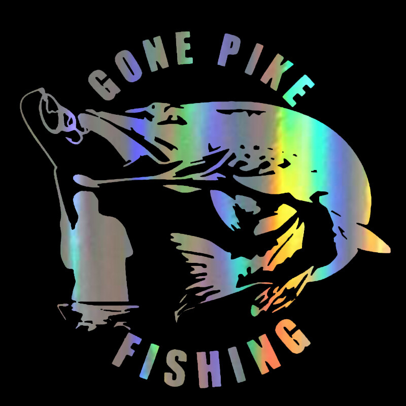 Vinilna naljepnica za automobil Zanimljivo Go Pike Hunter Životinja i skll Smiješna naljepnica Decal Reflektirajući laserski motocikl Stil automobila