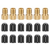 6 vnt. „Presta“ vožtuvo adapteriai, konvertuokite „Presta“ į „Schrader“ adapterį dviračiui, pripūskite padangą naudodami standartinį siurblį