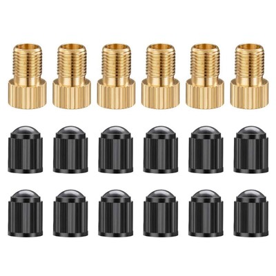 6PCS Presta Valve Adaptors, Μετατροπή Presta σε Schrader Adapter για ποδήλατο, Φουσκώστε το ελαστικό χρησιμοποιώντας την τυπική αντλία