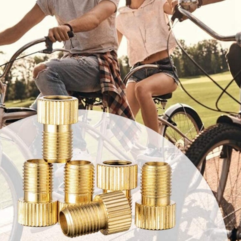 6 vnt. „Presta“ vožtuvo adapteriai, konvertuokite „Presta“ į „Schrader“ adapterį dviračiui, pripūskite padangą naudodami standartinį siurblį
