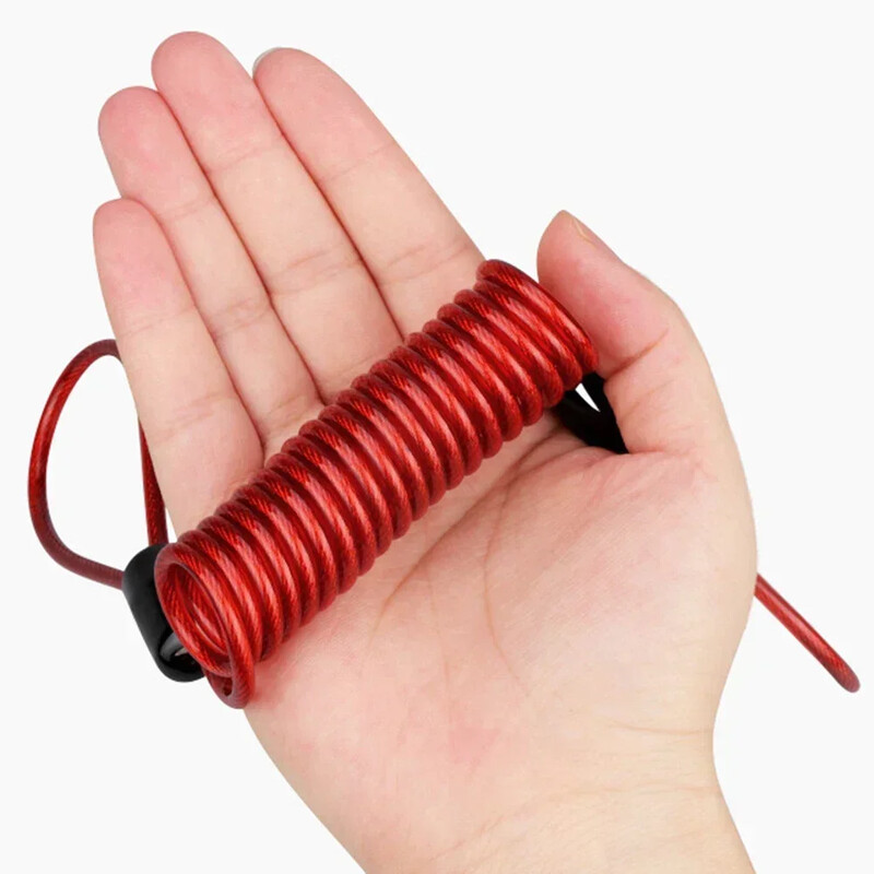 Ανταλλακτικά ανταλλακτικά καλωδίου ελατηρίου καλωδίου κλειδαριάς 1 τεμ. 145cm Αξεσουάρ Δισκόφρενο PVC + Ατσάλινο Σύρμα Υψηλής Ποιότητας