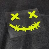 Αυτοκόλλητα κράνους μοτοσικλέτας Ανακλαστικά αδιάβροχα αυτοκόλλητα προσώπου χαμόγελου