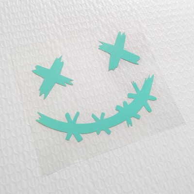 Αυτοκόλλητα κράνους μοτοσικλέτας Ανακλαστικά αδιάβροχα αυτοκόλλητα προσώπου χαμόγελου