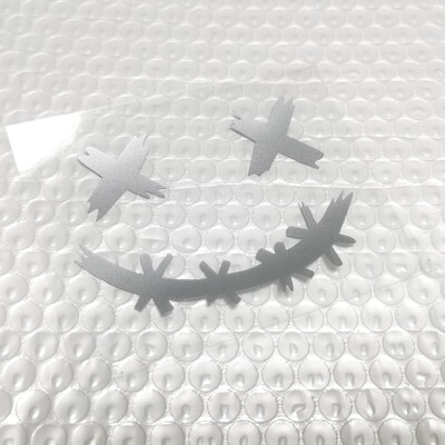 Αυτοκόλλητα κράνους μοτοσικλέτας Ανακλαστικά αδιάβροχα αυτοκόλλητα προσώπου χαμόγελου