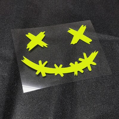 Αυτοκόλλητα κράνους μοτοσικλέτας Ανακλαστικά αδιάβροχα αυτοκόλλητα προσώπου χαμόγελου