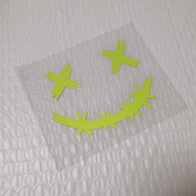 Αυτοκόλλητα κράνους μοτοσικλέτας Ανακλαστικά αδιάβροχα αυτοκόλλητα προσώπου χαμόγελου