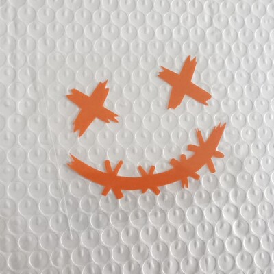 Αυτοκόλλητα κράνους μοτοσικλέτας Ανακλαστικά αδιάβροχα αυτοκόλλητα προσώπου χαμόγελου