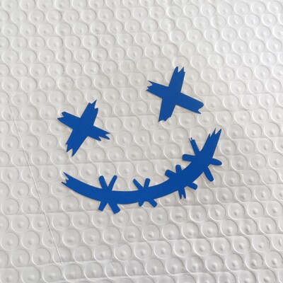 Αυτοκόλλητα κράνους μοτοσικλέτας Ανακλαστικά αδιάβροχα αυτοκόλλητα προσώπου χαμόγελου