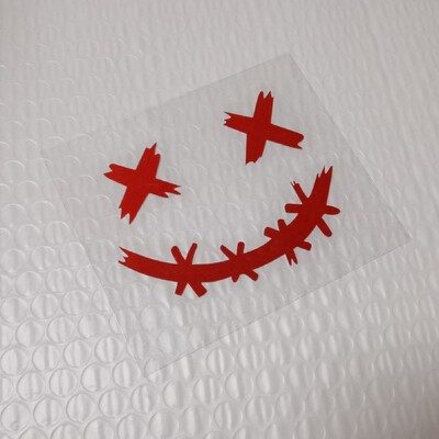 Αυτοκόλλητα κράνους μοτοσικλέτας Ανακλαστικά αδιάβροχα αυτοκόλλητα προσώπου χαμόγελου