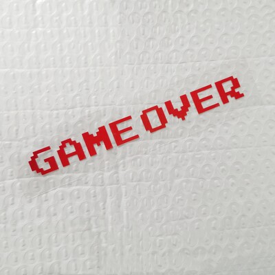 Mosaic Funny GAME OVER Lipdukai Motociklo Automobilis Neperšlampamas Reflective Decal