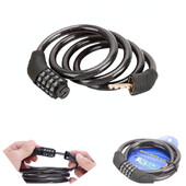 Protuprovalna kodna brava za bicikl, sklopiva 4-znamenkasta lozinka, kombinirana biciklistička brava, sigurnosna brava za bicikl otporna na čeličnu žicu od 1 m