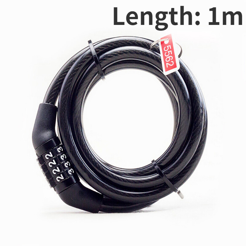 Protuprovalna kodna brava za bicikl, sklopiva 4-znamenkasta lozinka, kombinirana biciklistička brava, sigurnosna brava za bicikl otporna na čeličnu žicu od 1 m