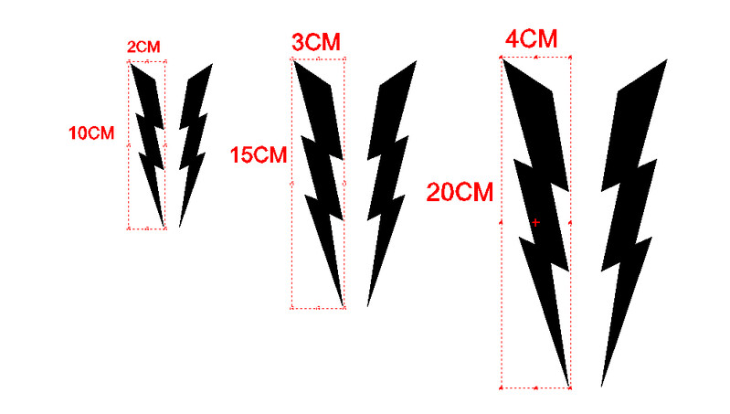 Par motociklističkih naljepnica Lightning Reflektirajuća vodootporna naljepnica karoserije automobila