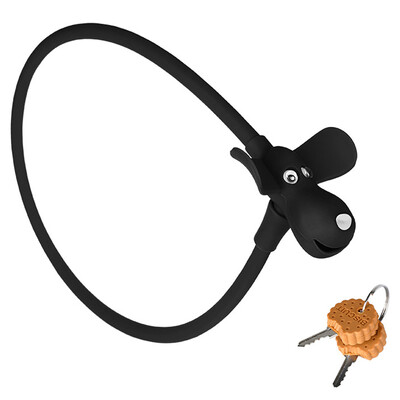 Sigurnosna brava za bicikl s štenetom s 2 ključa u obliku kolačića Silikonska brava za bicikl Kreativna dječja simpatična kabelska brava Dodaci za bicikl