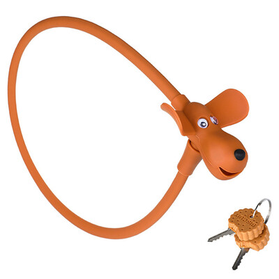 Sigurnosna brava za bicikl s štenetom s 2 ključa u obliku kolačića Silikonska brava za bicikl Kreativna dječja simpatična kabelska brava Dodaci za bicikl