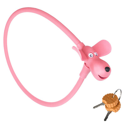 Sigurnosna brava za bicikl s štenetom s 2 ključa u obliku kolačića Silikonska brava za bicikl Kreativna dječja simpatična kabelska brava Dodaci za bicikl