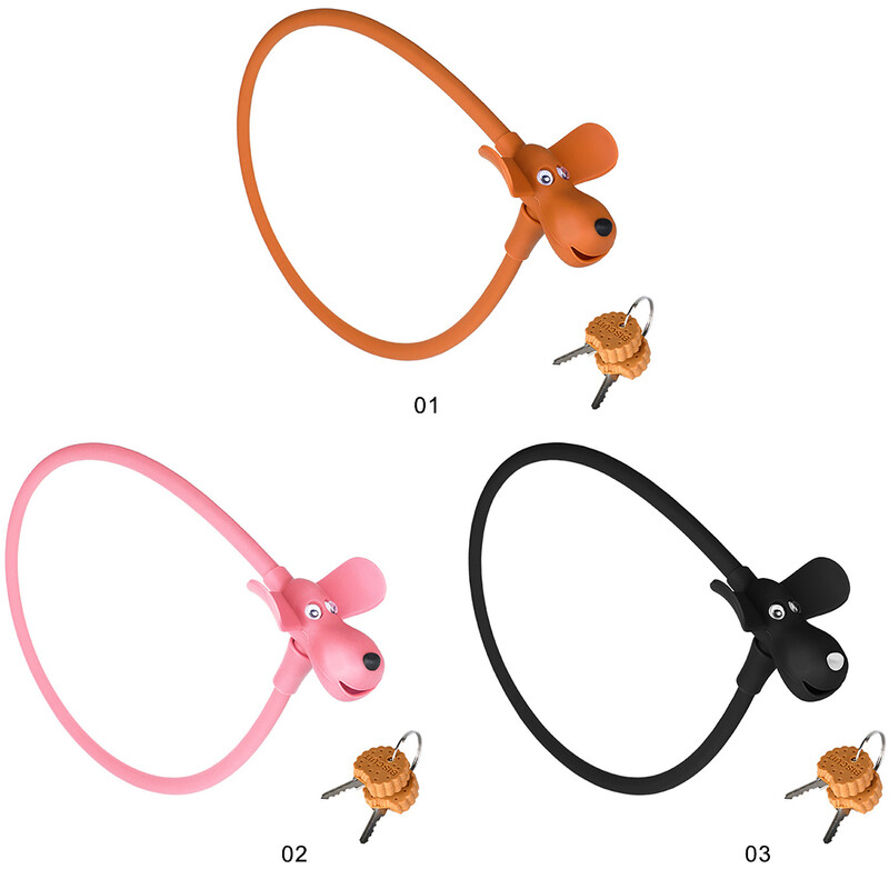 Sigurnosna brava za bicikl s štenetom s 2 ključa u obliku kolačića Silikonska brava za bicikl Kreativna dječja simpatična kabelska brava Dodaci za bicikl