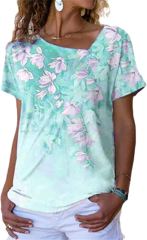 XL prekogranična dostava ženska odjeća s kosim izrezom kratkih rukava 2023 nova ženska ljetna modna odjeća s kosim V izrezom