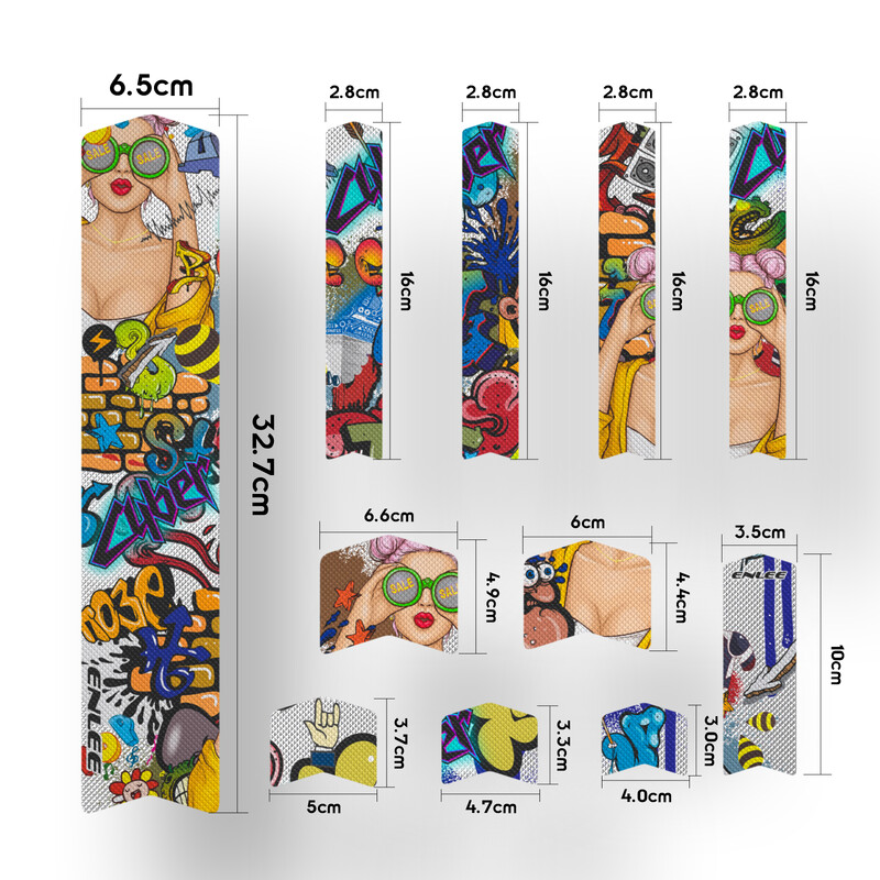 ENLEE kerékpárvédő fólia hegyikerékpár 3M matricák keret színének megváltoztatása matricák Road Cike vastagított PVC teljes autófólia