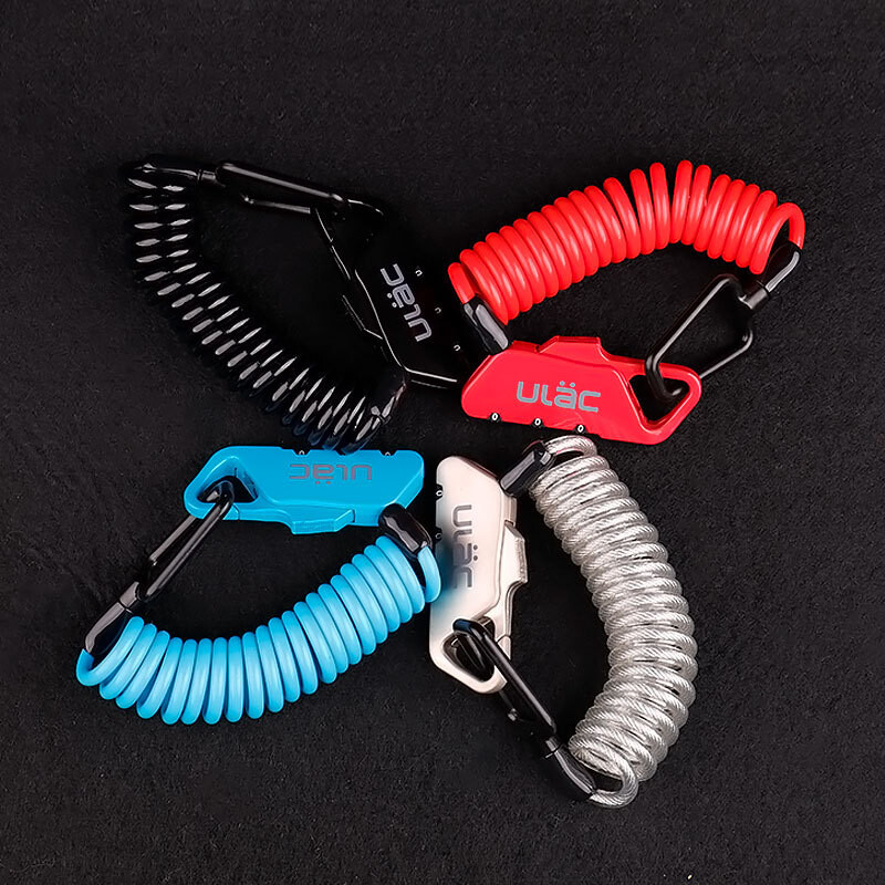 ULAC brava za biciklističku kacigu 1,2 m produljeni spiralni kabel Kombinacija 3 znamenke s mogućnošću resetiranja Lagana prijenosna kombinirana brava za bicikl