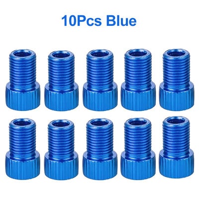 10PCS Adapter ventila za bicikl od aluminijske legure Pretvorite Presta u Schrader ventil Adapter za ventil za MTB cestovni bicikl Dodaci za bicikle